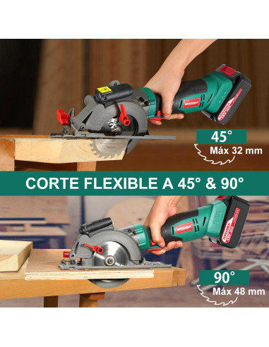 Sierra Circular Inalámbrica HYCHIKA 18V 4.0Ah 3500RPM 125mm