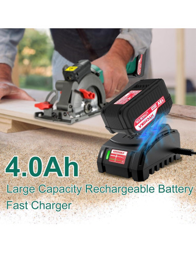Sierra Circular Inalámbrica HYCHIKA 18V 4.0Ah 3500RPM 125mm