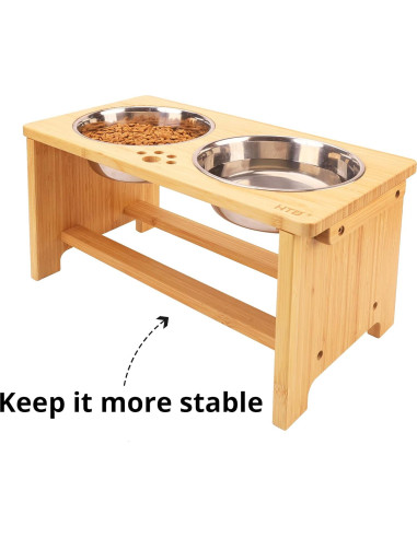 Soporte Elevado para Perros WYHTB con 2 Cuencos de Acero