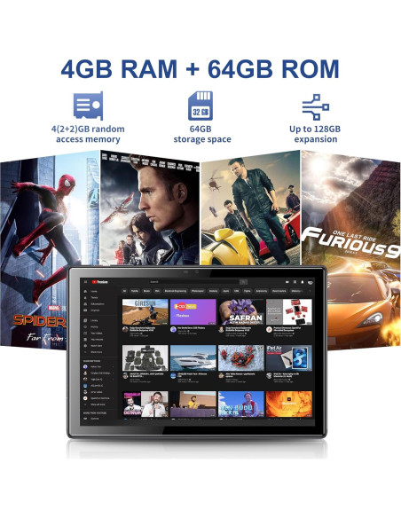Tableta BYYBUO 10.1" Android 13 4GB RAM 64GB Funda Tableta BYYBUO 10.1" Android 13 4GB RAM 64GB Funda