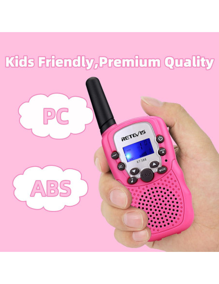 Walkie Talkies Retevis RT388 Rosa Recargables para Niños Walkie Talkies Retevis RT388 Rosa Recargables para Niños