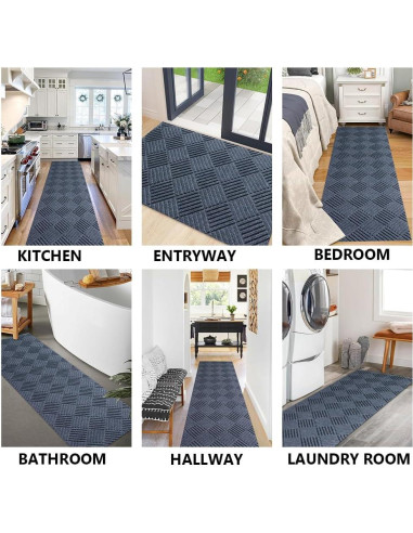 Alfombra de Pasillo LITA Antideslizante 61x183 cm Gris