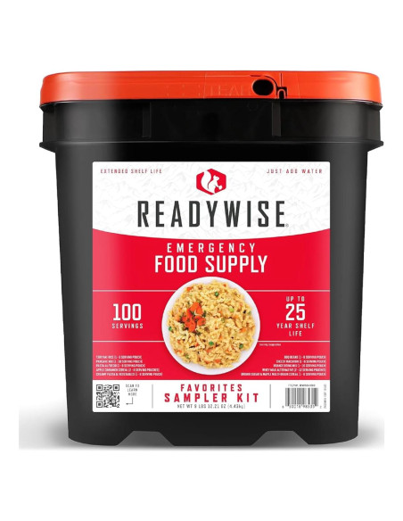 Kit de Comida de Emergencia ReadyWise 100 Porciones 25 Años Kit de Comida de Emergencia ReadyWise 100 Porciones 25 Años