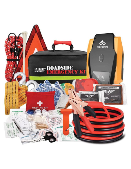 Kit de Emergencia para Auto Everlit 108 Piezas con Inflador Kit de Emergencia para Auto Everlit 108 Piezas con Inflador