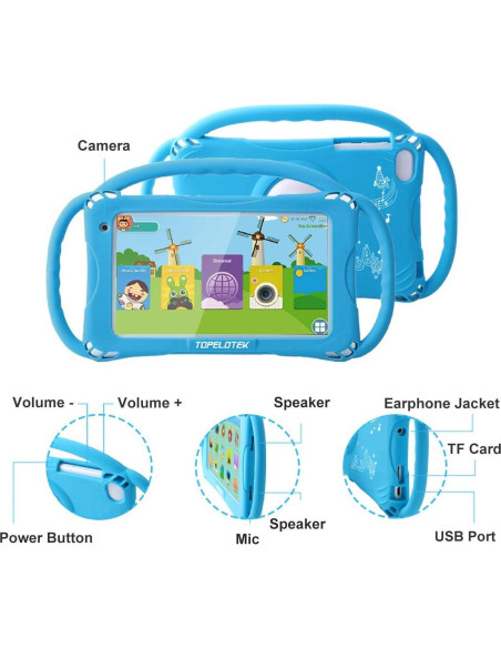 Tableta para Niños TOPELOTEK 7" 32GB Android Control Parental Tableta para Niños TOPELOTEK 7" 32GB Android Control Parental