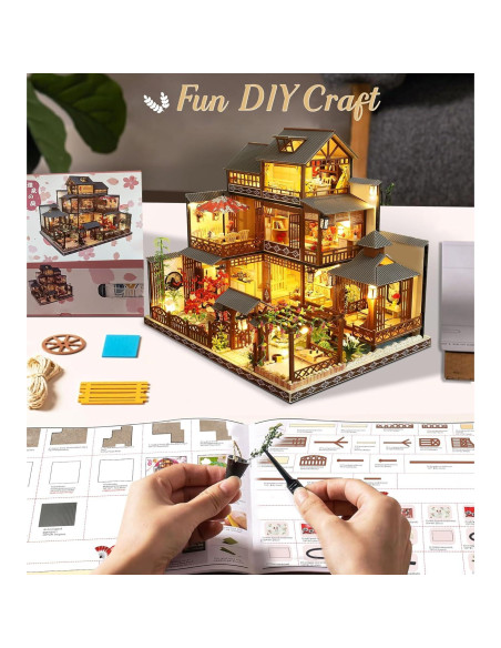 Casa de Muñecas Miniatura Spilay Patio Japonés con LED Casa de Muñecas Miniatura Spilay Patio Japonés con LED