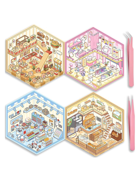 Set DIY 3D Stickers MHBEW Miniaturas para Crear Escenas Set DIY 3D Stickers MHBEW Miniaturas para Crear Escenas