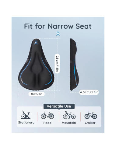 Funda de Asiento de Bicicleta Fitense Acolchada 28x18 cm