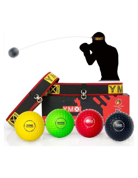 Conjunto de Pelotas de Reflexión YMX BOXING - 4 Pelotas + 2 Cintas Conjunto de Pelotas de Reflexión YMX BOXING - 4 Pelotas + 2 Cintas