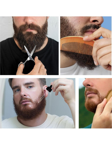 Kit de Cuidado de Barba Paezm 5 Piezas Aceite y Balsamo