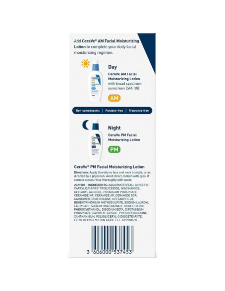 CeraVe Loción Hidratante Facial PM 85 g, Crema Nocturna CeraVe Loción Hidratante Facial PM 85 g, Crema Nocturna