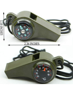 Silbato de Emergencia TTSAM 3 en 1 con Brújula y Termómetro 2