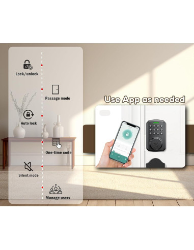 Cerradura Inteligente Chautday DS04 con APP y Control Remoto