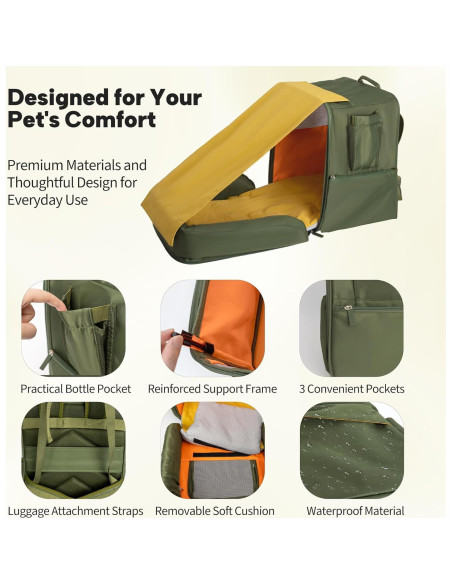 Mochila Transportadora Expandible para Mascotas - Verde Mochila Transportadora Expandible para Mascotas - Verde