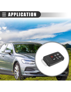 Funda de Control Remoto Motoforti para Volvo S80 2007-2016, 6 Botones, Plástico Negro 2