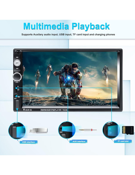 Estéreo de Coche Carmektron 7023B 7" Pantalla Táctil Bluetooth Estéreo de Coche Carmektron 7023B 7" Pantalla Táctil Bluetooth