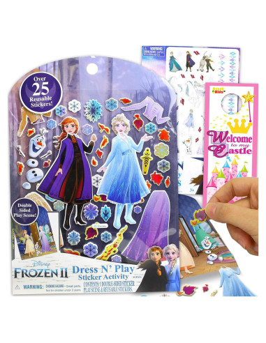 Conjunto de Stickers Reutilizables Disney Frozen con Elsa y Anna