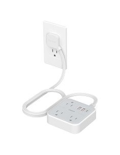 Regleta de Poder Plana TESSAN 3 Salidas y 3 USB Carga Rápida