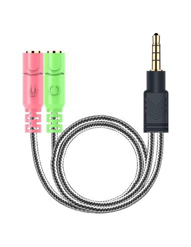 Divisor de Micrófono y Auriculares MillSO 3.5mm TRRS a TRS