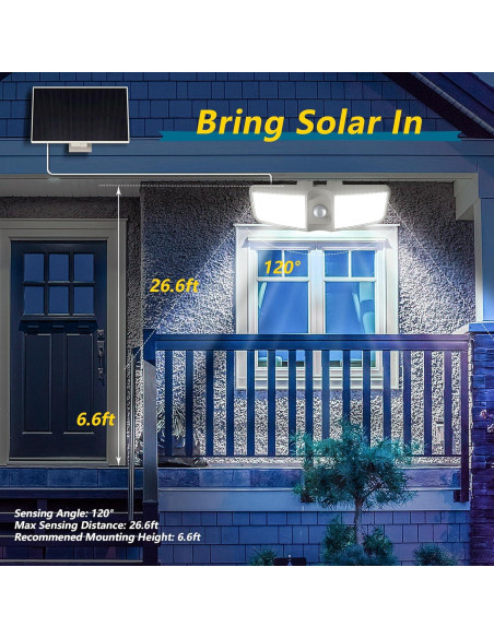 Focos Solares Cozeet 2PCS LED 6500K con Sensor de Movimiento Focos Solares Cozeet 2PCS LED 6500K con Sensor de Movimiento