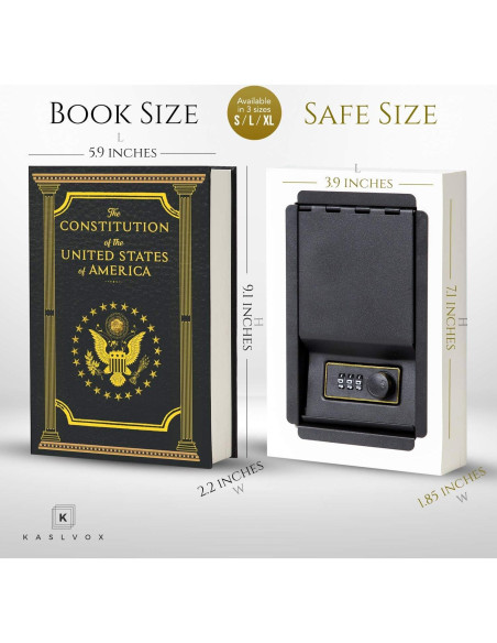 Caja de Libro Falsa KASLVOX Grande con Cerradura Caja de Libro Falsa KASLVOX Grande con Cerradura