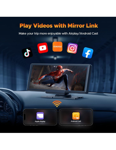 Pantalla Volam Carplay 9.26" con cámara 2.5K y GPS