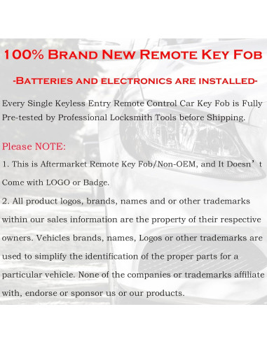 Control Remoto Entrada Sin Llave SUPALAND para Chevy 2007-2019