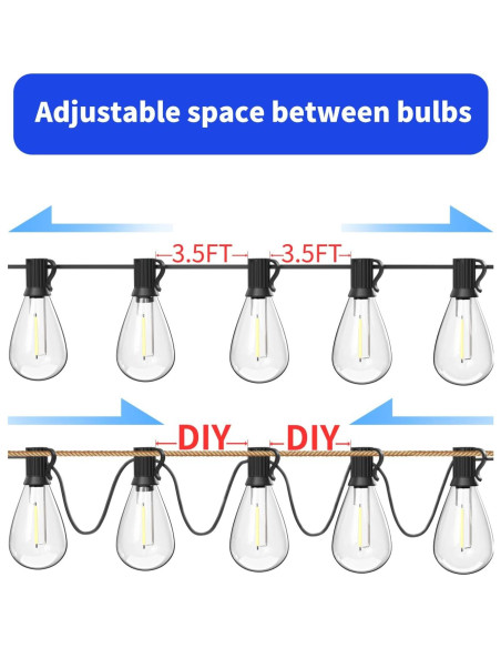 Luces de Cadena LED Luckystyle 120FT 30 Bombillas Exterior Luces de Cadena LED Luckystyle 120FT 30 Bombillas Exterior