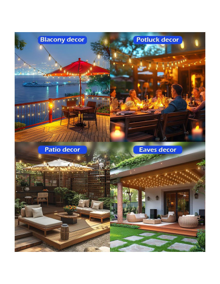 Luces de Cadena LED Luckystyle 120FT 30 Bombillas Exterior Luces de Cadena LED Luckystyle 120FT 30 Bombillas Exterior