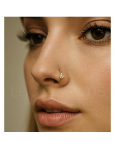 Aro de Nariz Dorado LUCKYJEWUS 8mm 20G Plata Esterlina 925 2