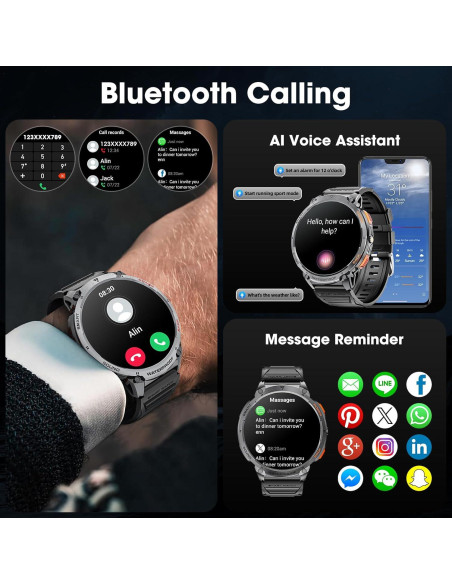 Reloj Inteligente Militar Mingwear K68 1.85" Pantalla HD Reloj Inteligente Militar Mingwear K68 1.85" Pantalla HD