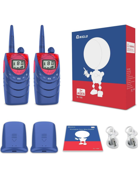 Walkie Talkies Recargables QNIGLO 2 Paquete 22 Canales Walkie Talkies Recargables QNIGLO 2 Paquete 22 Canales