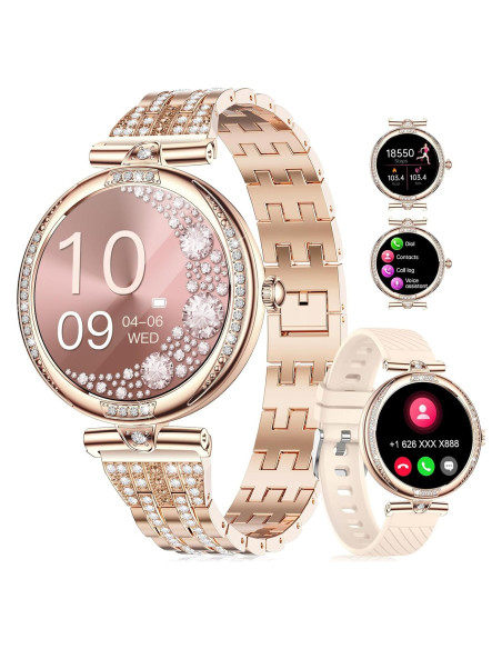 Reloj Inteligente LIGE FV4 Oro Rosa con Diamantes 1.19" AMOLED Reloj Inteligente LIGE FV4 Oro Rosa con Diamantes 1.19" AMOLED