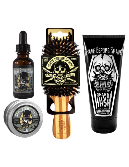 Paquete Cuidado de Barba Grave Before Shave - Jabón, Aceite, Bálsamo Paquete Cuidado de Barba Grave Before Shave - Jabón, Aceite, Bálsamo