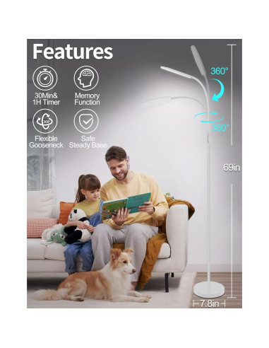 Lámpara de Terapia de Luz LanSuper 10000 Lux Control Remoto