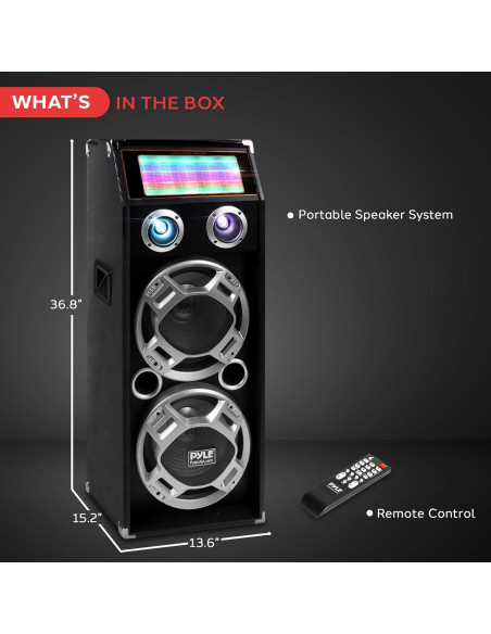 Altavoz PA Activo Pyle PSUFM1035A 1000W Bluetooth DJ Altavoz PA Activo Pyle PSUFM1035A 1000W Bluetooth DJ