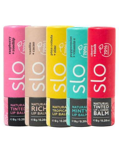 Bálsamo Labial Natural Slo - 5 Paquetes Veganos 100g