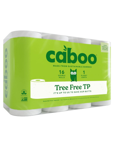 Papel Higiénico Caboo Libre de Árboles 16 Rollos 300 Hojas
