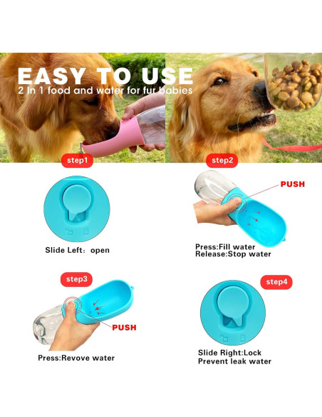 Botella de Agua para Perros Avelora 300ml Azul 2 en 1 Botella de Agua para Perros Avelora 300ml Azul 2 en 1