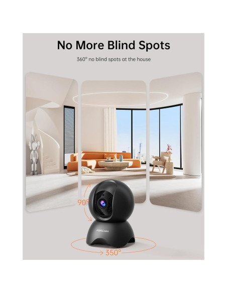 Cámara Foscam R5 5MP WiFi 360 con Audio y Visión Nocturna Cámara Foscam R5 5MP WiFi 360 con Audio y Visión Nocturna