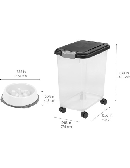 Contenedor de Comida para Perros IRIS USA 13,61 kg + Cuenco Lento Contenedor de Comida para Perros IRIS USA 13,61 kg + Cuenco Lento