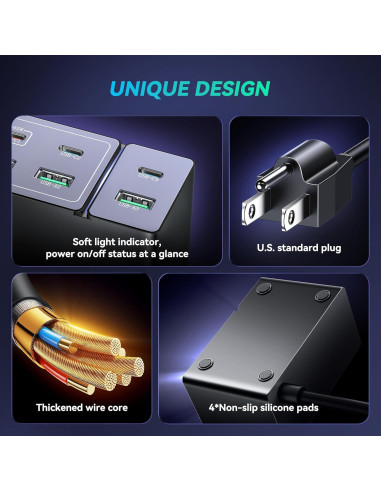 Estación de Carga USB C 8 Puertos 160W - Cargador GaN LS160