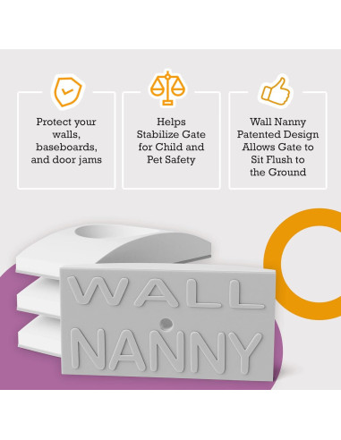Wall Nanny - Protector de Pared para Puertas Bebés - 4 Pzas