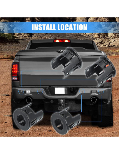 Carcasa Sensor Estacionamiento X AUTOHAUX 4 Piezas Dodge Ram Carcasa Sensor Estacionamiento X AUTOHAUX 4 Piezas Dodge Ram
