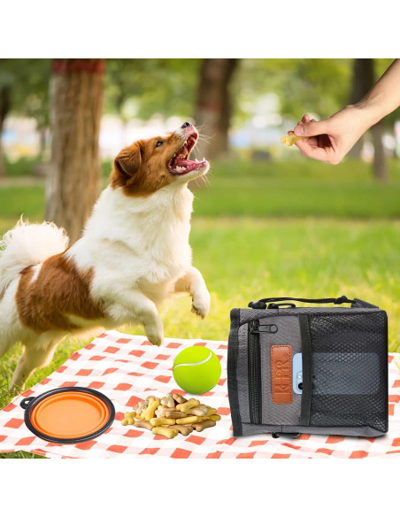 Bolsa de Entrenamiento para Perros KHPR Gris con Tazón Bolsa de Entrenamiento para Perros KHPR Gris con Tazón