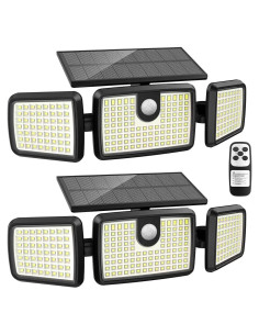 Luces Solares Exteriores Mihani 232 LEDs Carga Rápida 2 Pcs
