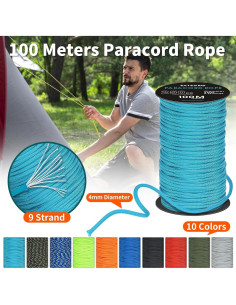 Cuerda Paracord 100m 4mm Nylon Extedrg Resistencia 250kg 2