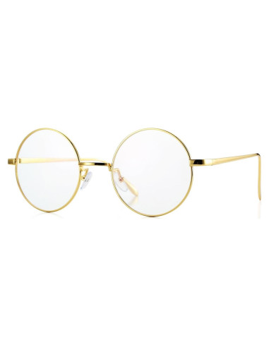 Gafas Retro Pro Acme Metal Dorado Lentes Transparentes