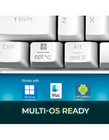 Teclado Mecánico Adesso EasyTouch 680UW - Interruptor Marrón, Blanco