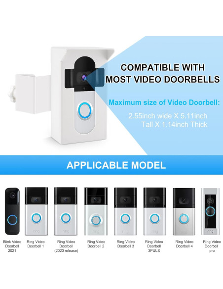 Soporte para timbre de video SNEKULI ajustable blanco Soporte para timbre de video SNEKULI ajustable blanco